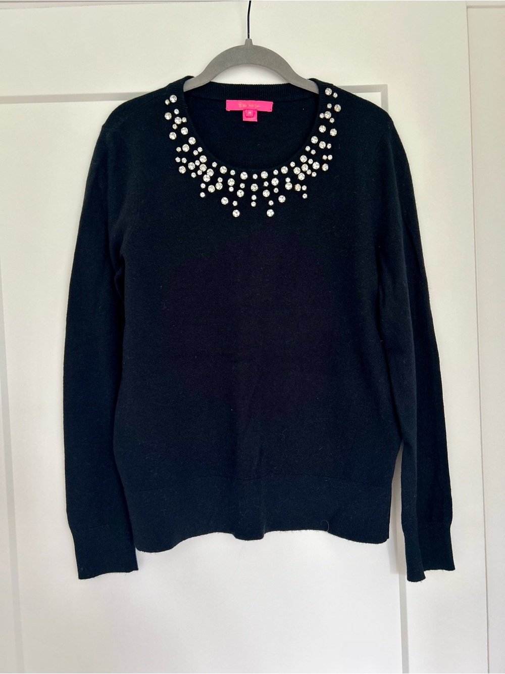 Lilly Pulitzer Black Embellished Crewneck Sweater
